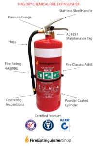 9 kg Dry Chemical Fire Extinguishers