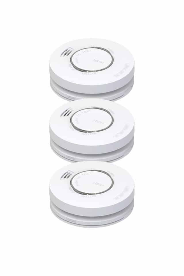 3 x 240V Photoelectric Smoke Alarms 10 Year Lithium Battery