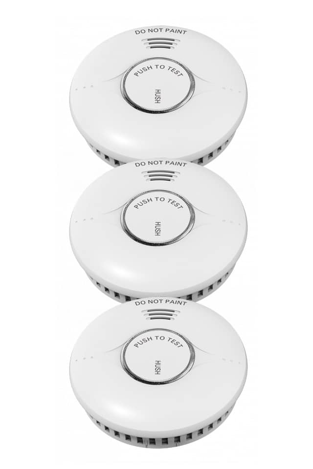 3 x Interconnected Photoelectric Wireless Smoke Alarms