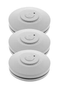 3 x Photoelectric Wireless Smoke Alarms with 10 Year Lithium Battery