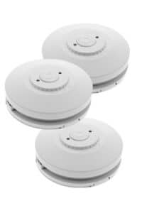 3 x RED 240v smoke alarm with rechargeable battery