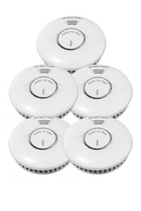 5 x Interconnected Photoelectric Wireless Smoke Alarms