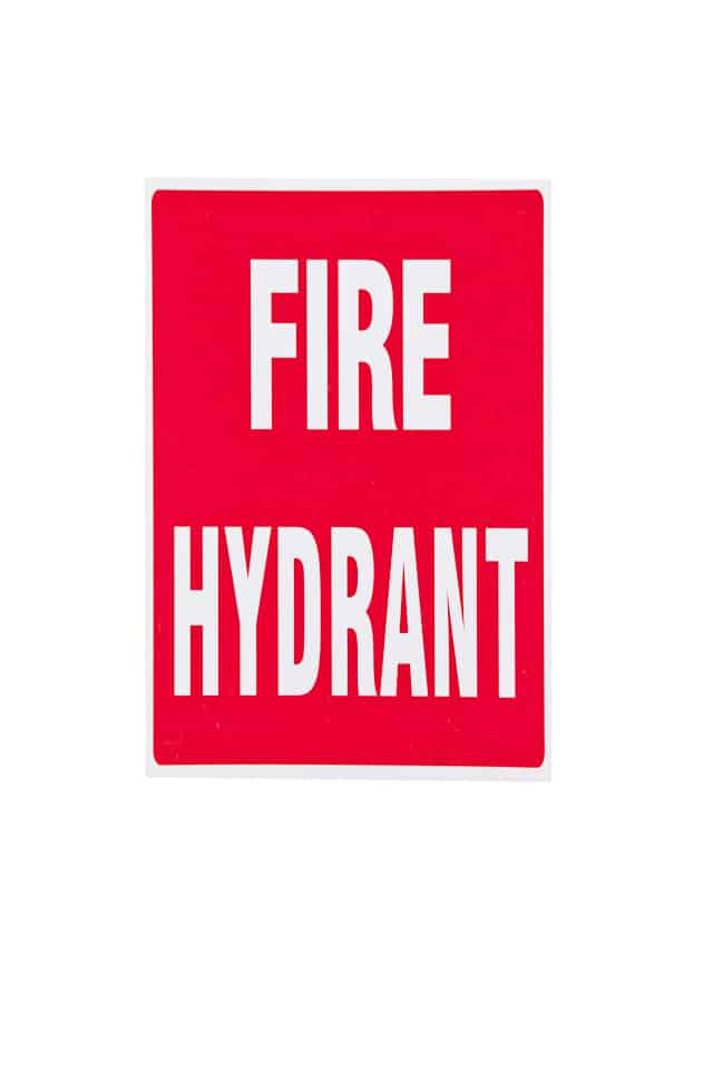 Fire Hydrant Sign Plastic