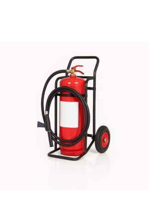 50kg BE Powder Mobile Fire Extinguisher — Pneumatic Wheels | Fire Extinguisher Shop
