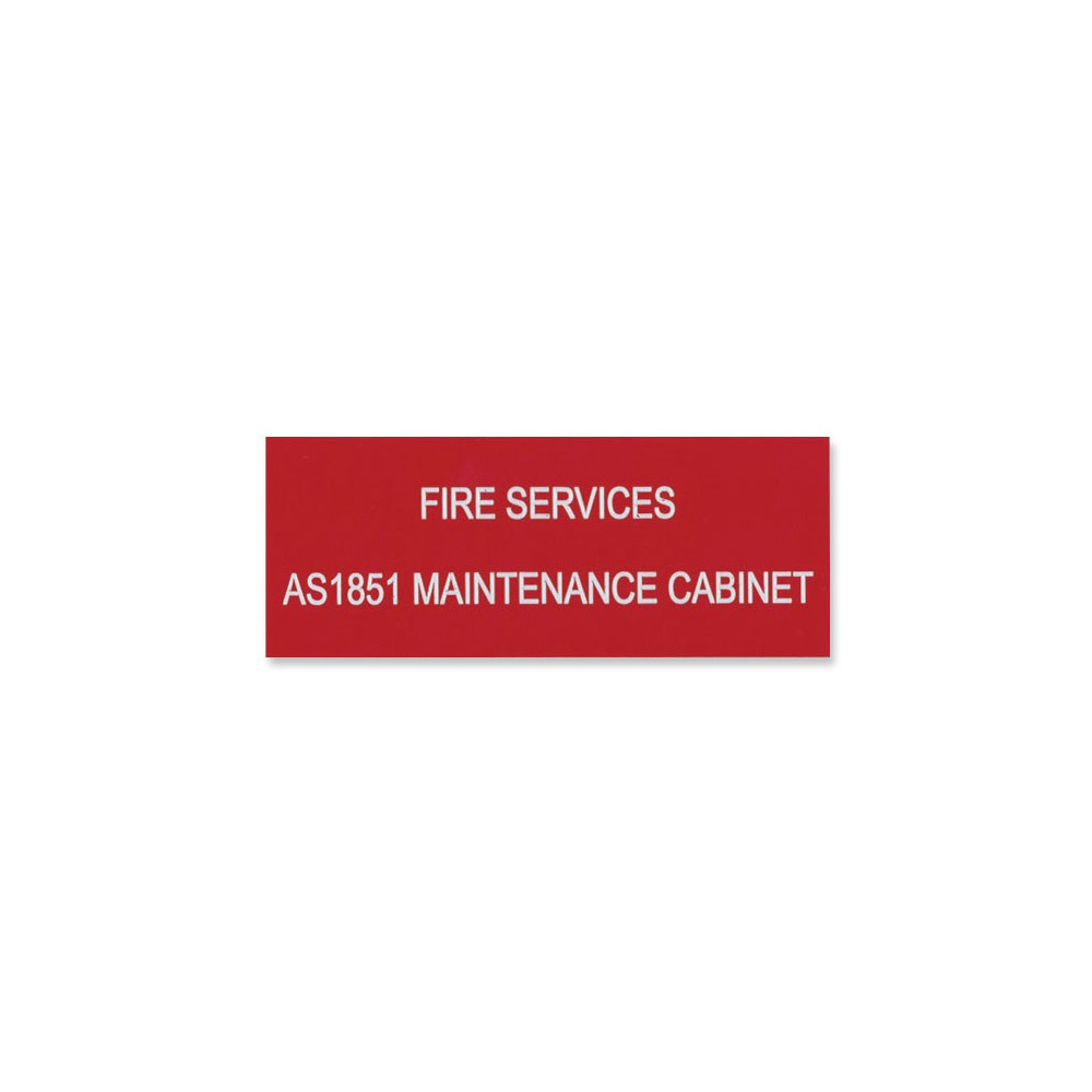 Fire Services AS1851 Maintenance Cabinet Sign