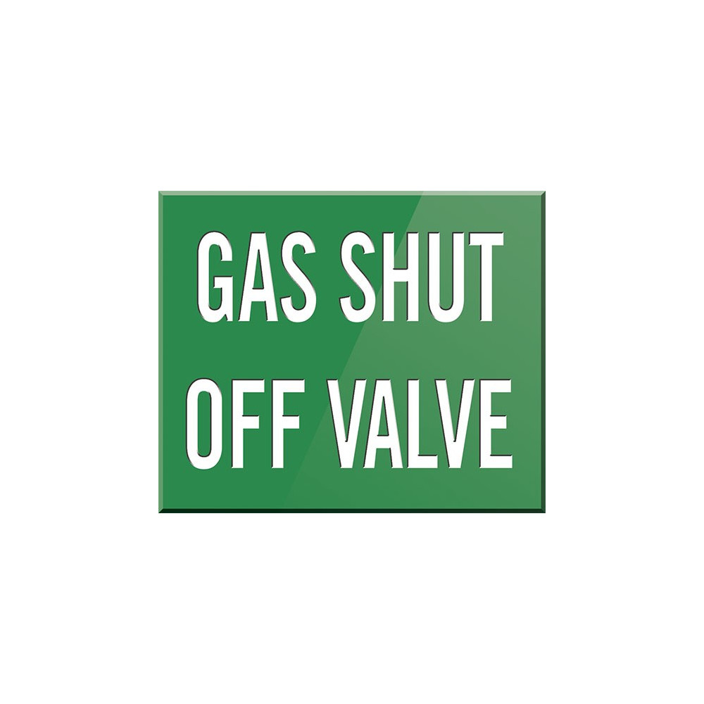 Gas Shut Off Valve Sign