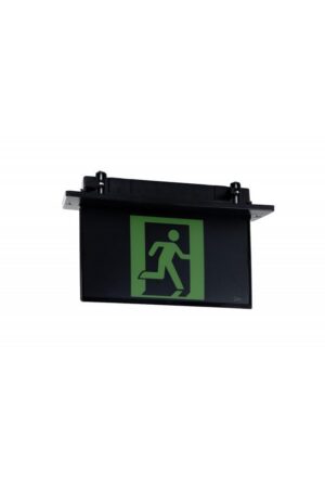 LED Black Recessed Maintained Blade Exit Light - Black Finish - Fire Extinguisher Shop