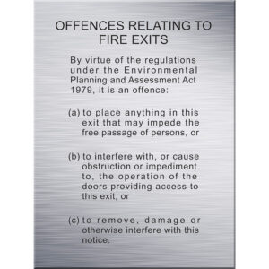 Offences Relating to Fire Exits Sign