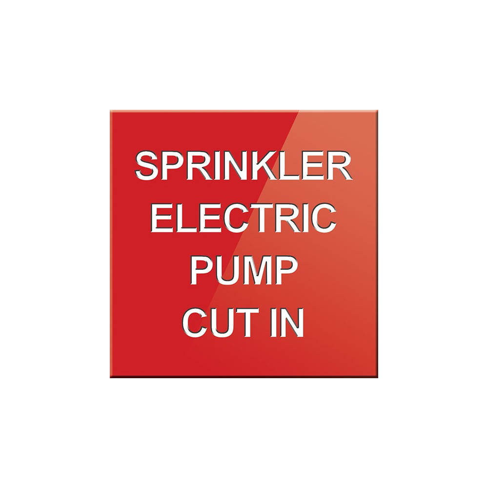 Sprinkler Electric Pump Cut In Sign