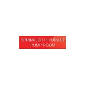 Sprinkler-Hydrant Pump Room Sign