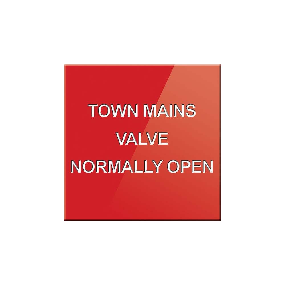 Town Mains Valve Normally Open Sign
